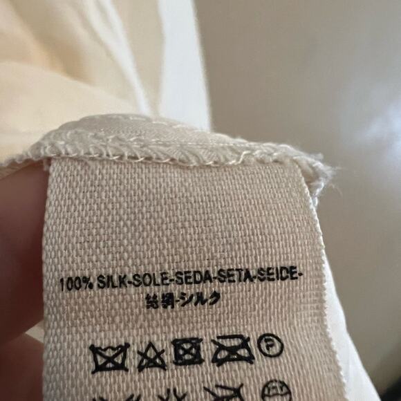 Free People NWT XS Live to Tell silk cream poet blouse - Picture 7 of 9